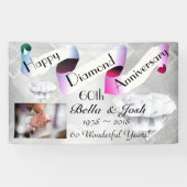 Gepersonaliseerd Happy 60th Wedding Jubileum Spandoek (Horizontaal)