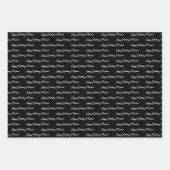 Gepersonaliseerd Happy Birthday Blue, Black en Whi Inpakpapier Vel (Voorkant 3)