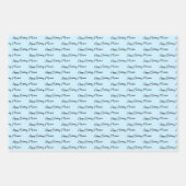 Gepersonaliseerd Happy Birthday Blue, Black en Whi Inpakpapier Vel (Voorkant 2)
