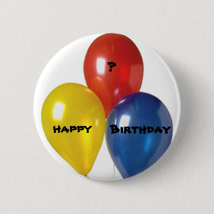 Gepersonaliseerd HAPPY, ?, Birthday Button