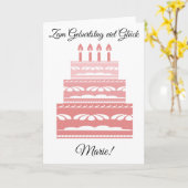 Gepersonaliseerd Happy Birthday Duits Wenskaart Kaart (Gele Bloem)