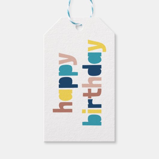 Gepersonaliseerd Happy Birthday Gift label Cadeaulabel (Voorkant)