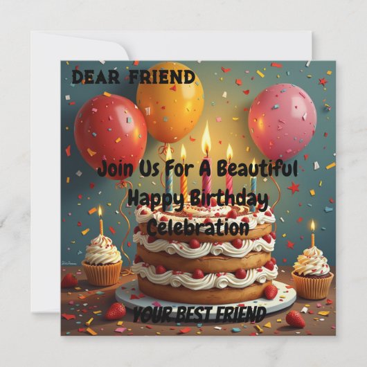 Gepersonaliseerd Happy Birthday Jubileum Kaart (Voorkant)