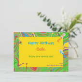 Gepersonaliseerd Happy Birthday Paintborstelontwer Kaart (Staand voorkant)