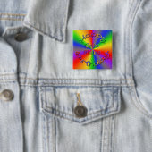 Gepersonaliseerd Happy Birthday Rainbow-Button Vierkante Button 5,1 Cm (In situ)