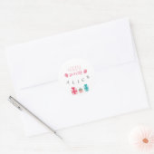 Gepersonaliseerd Happy Birthday Ronde Sticker (Envelop)