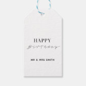 Gepersonaliseerd "Happy Birthday" Wit Cadeaulabel (Voorkant)