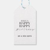 Gepersonaliseerd "Happy Birthday" Wit Cadeaulabel (Voorkant)