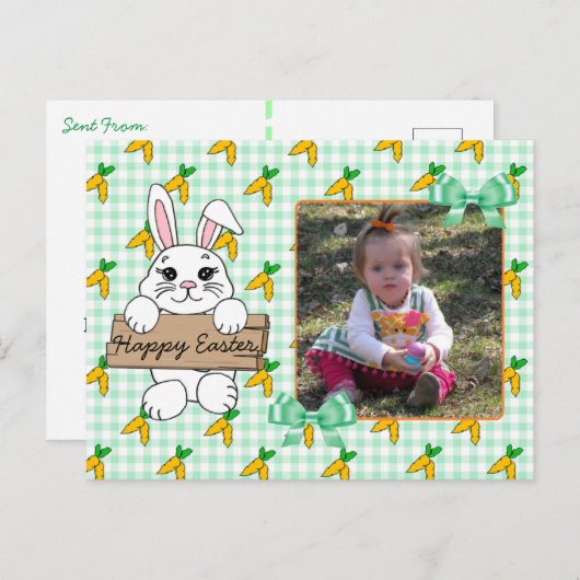 Gepersonaliseerd Happy Easter Briefkaart (Voorkant / Achterkant)