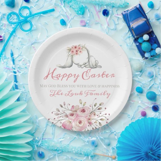 Gepersonaliseerd Happy Easter Party-diner Papieren Bordje (Feest)