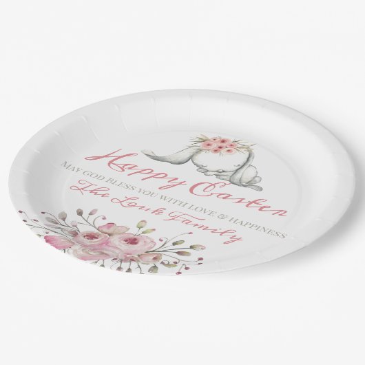 Gepersonaliseerd Happy Easter Party-diner Papieren Bordje (Gekanteld)