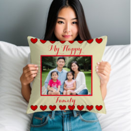 Gepersonaliseerd Happy Family Sierkussen met Foto