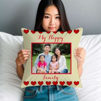 Gepersonaliseerd Happy Family Sierkussen met Foto