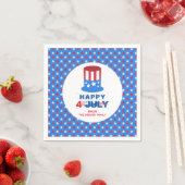 Gepersonaliseerd Happy Fourth of Juli Paper Napkin Servet (Insitu)