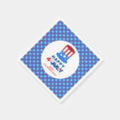Gepersonaliseerd Happy Fourth of Juli Paper Napkin Servet (Hoek)