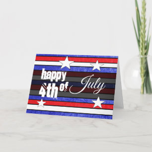 Gepersonaliseerd Happy Fourth of Juli Patriotic Ca Kaart