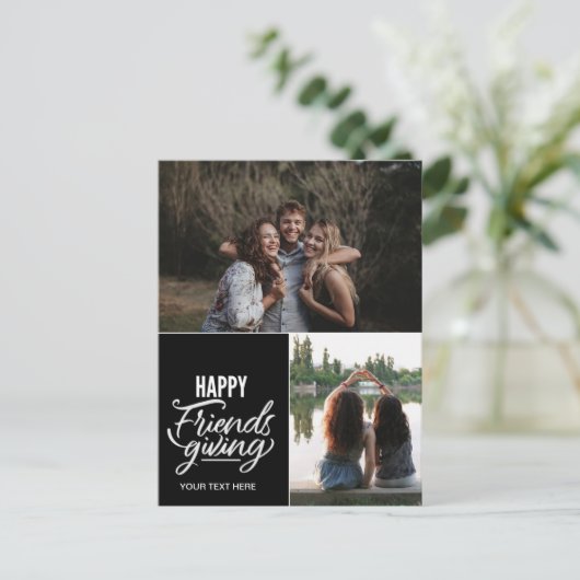 Gepersonaliseerd Happy Friendsgiving-Briefkaart Briefkaart (Staand voorkant)