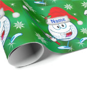 Gepersonaliseerd Happy Golf kerstwrapping papier (Rol Hoek)