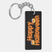 Gepersonaliseerd Happy Halloween Whimsical Sleutel Sleutelhanger (Voorkant Links)