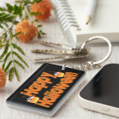 Gepersonaliseerd Happy Halloween Whimsical Sleutel Sleutelhanger (Voorkant Rechts)