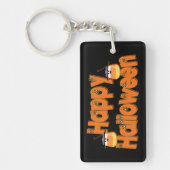 Gepersonaliseerd Happy Halloween Whimsical Sleutel Sleutelhanger (Voorkant)