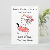 Gepersonaliseerd Happy moederdag best cat mama Bedankkaart (Staand voorkant)