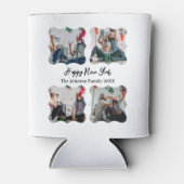 Gepersonaliseerd Happy Nieuwjaar script 4 collage  Blikjeskoeler (Voorkant)