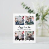 Gepersonaliseerd Happy Nieuwjaar script 4 collage Briefkaart (Staand voorkant)