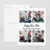 Gepersonaliseerd Happy Nieuwjaar script 4 collage  Briefkaart (Voorkant / Achterkant)