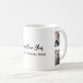 Gepersonaliseerd Happy Nieuwjaar script 4 collage Koffiemok (Voorkant rechts)