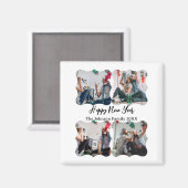 Gepersonaliseerd Happy Nieuwjaar script 4 collage Magneet (Voorkant / Achterkant)