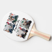 Gepersonaliseerd Happy Nieuwjaar script 4 collage Tafeltennisbatje (Zijkant)