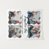 Gepersonaliseerd Happy Nieuwjaar script 4 collage  Wandkleed (Voorkant (horizontaal))