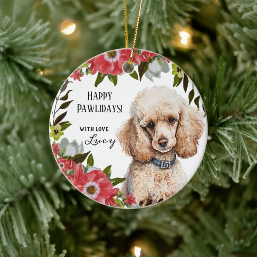 Gepersonaliseerd Happy Pawholidays Ornament (Boom)