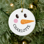 Gepersonaliseerd Happy Snowman Face Monogram Kerst Keramisch Ornament<br><div class="desc">Gepersonaliseerd Happy Snowman Face Monogram kerstkeramiek-decoratie. Vul de jouw naam in voor de kutste kerstmok die je ooit hebt gezien. Met liefde Frankie   Marlow</div>