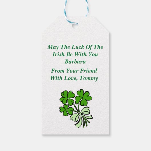 Gepersonaliseerd Happy St. Patrick's Day Gift Labe Cadeaulabel (Achterkant)