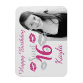 Gepersonaliseerd Happy Sweet 16th Birthday Magnet Magneet (Verticaal)