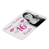 Gepersonaliseerd Happy Sweet 16th Birthday Magnet Magneet (Linkerzijde)