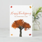 Gepersonaliseerd Happy Thanksgiving Autumn bladere Feestdagenkaart (Staand voorkant)