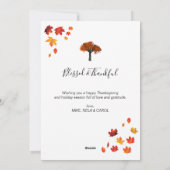 Gepersonaliseerd Happy Thanksgiving Autumn bladere Feestdagenkaart (Achterkant)