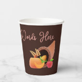 Gepersonaliseerd Happy Thanksgiving Autumn Herfst Papieren Bekers (Achterkant)