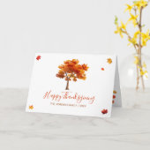 Gepersonaliseerd Happy Thanksgiving-herfstbomen Kaart (Gele Bloem)