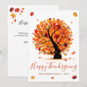 Gepersonaliseerd Happy Thanksgiving-herfstboom Feestdagenkaart (Voorkant / Achterkant)