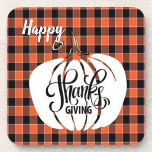 Gepersonaliseerd HAPPY Thanksgiving Oranje Buffalo Bier Onderzetter