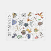 Gepersonaliseerd | HARRY POTTER™-pictogrammen Fleece Deken (Voorkant (Horizontaal))