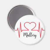 Gepersonaliseerd hart Eenvoudig Medisch Magneet (Voorkant / Achterkant)