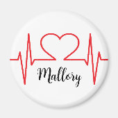 Gepersonaliseerd hart Eenvoudig Medisch Magneet (Voorkant)