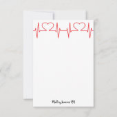 Gepersonaliseerd hart Eenvoudig Medisch Notitiekaartje (Voorkant)