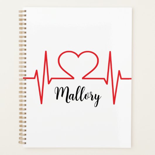 Gepersonaliseerd hart Eenvoudig Medisch Planner (Voorkant)