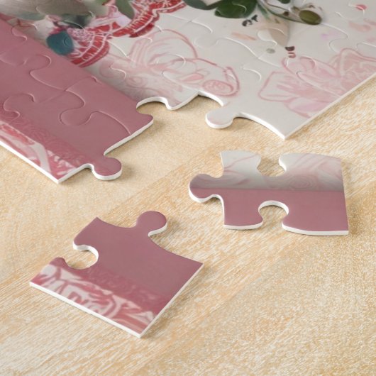 Gepersonaliseerd hart en Roos Legpuzzel (Zijkant)